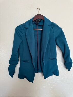 Love Culture Teal Open-Front Blazer